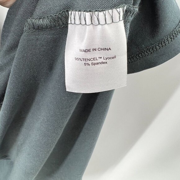 Quince Women’s Dark Olive Tencel Jersey Wrap Dress Midi sz L NWT Short Sleeve - Picture 3 of 5